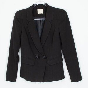 Silence + Noise Womens Double Breasted Blazer Size S Black Classic‎ Professional